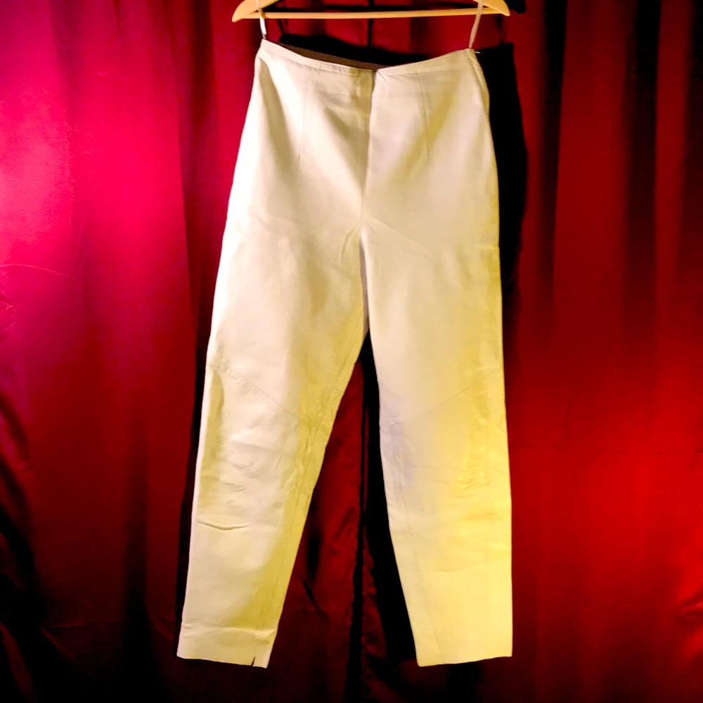 Vintage Tannery West Soft White leather trousers